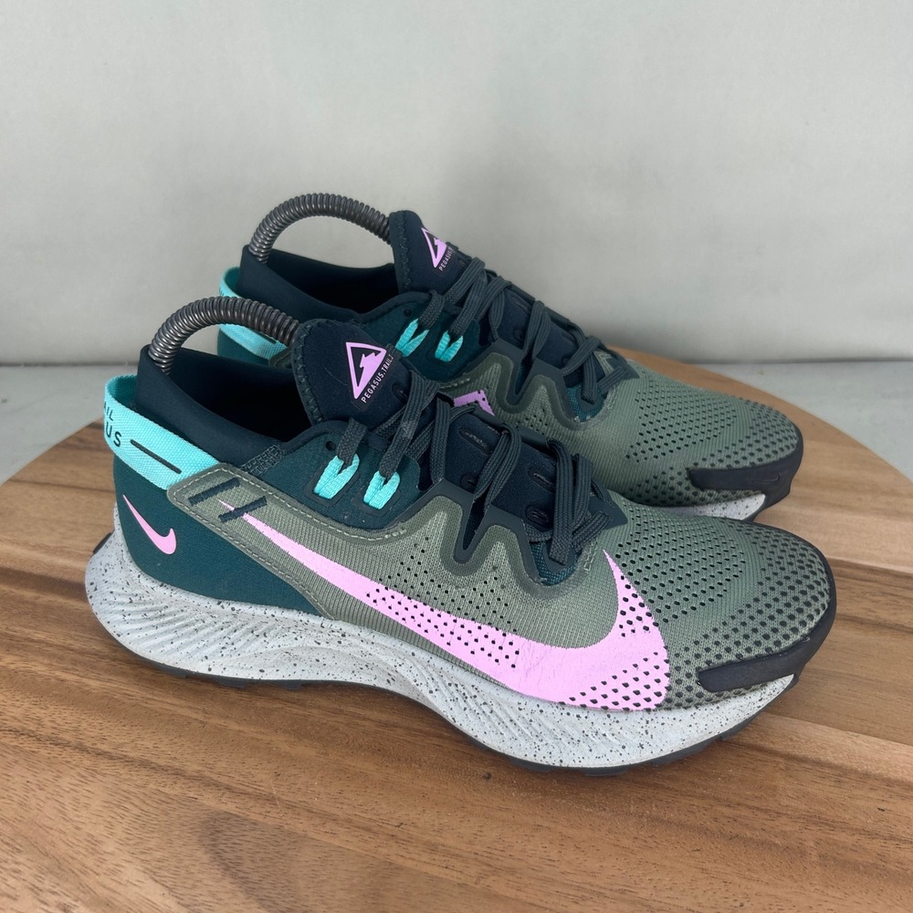 Nike Pegasus Trail 2 Cargo Khaki Pink Glaze Womens Shoes CK4309-300 Size 7.5